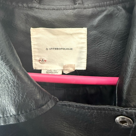 Anthropologie Black faux Leather Jacket - Picture 3 of 10